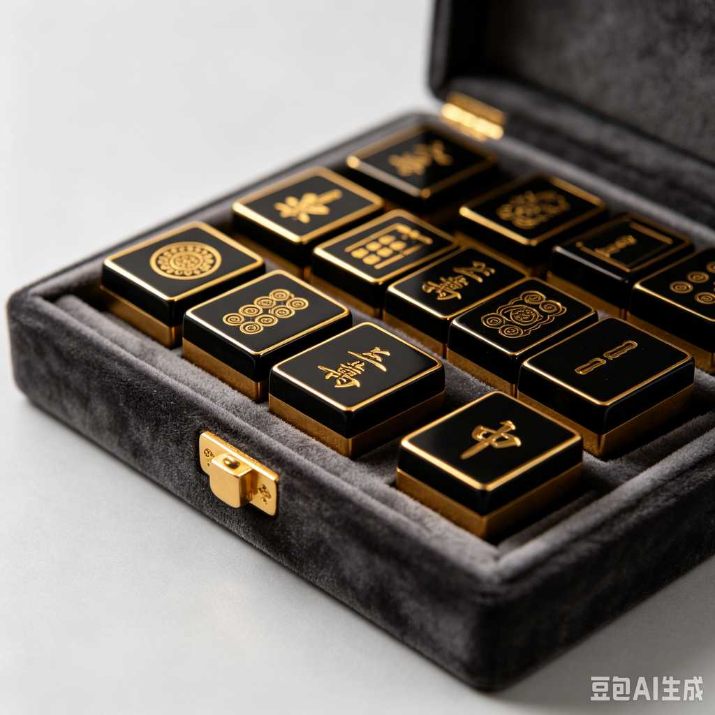 retro text mahjong tiles
